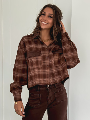 Chemise à carreaux Biarritz - Chocolat