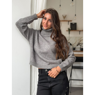 Pull col roulé Karu - Gris foncé