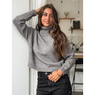 Pull col roulé Karu - Gris foncé