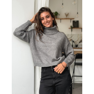 Pull col roulé Karu - Gris foncé