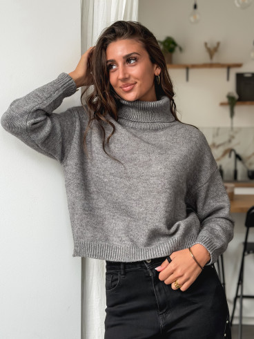 Pull col roulé Karu - Gris foncé