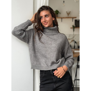 Pull col roulé Karu - Gris foncé