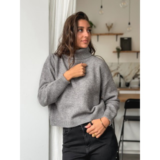 Pull col roulé Karu - Gris foncé