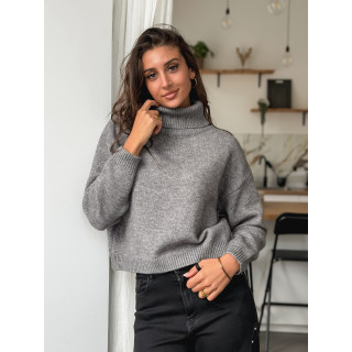 Pull col roulé Karu - Gris foncé