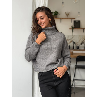 Pull col roulé Karu - Gris foncé