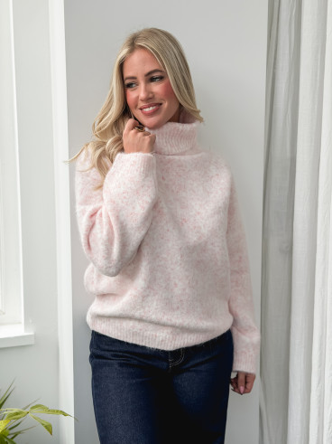 Pull col roulé Naya - Rose Pull col roulé Naya - Rose