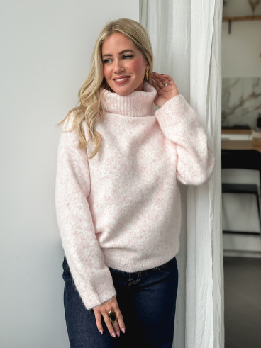 Pull col roulé Naya - Rose Pull col roulé Naya - Rose