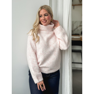 Pull col roulé Naya - Rose