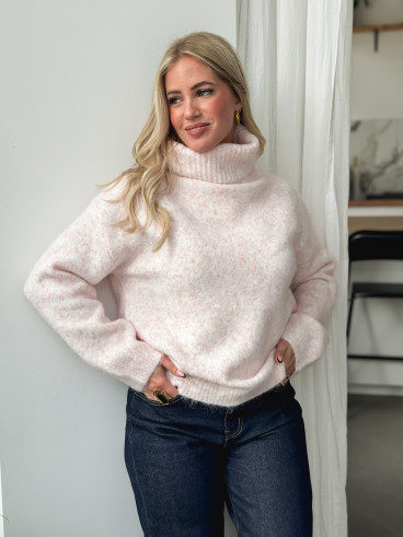 Pull col roulé Naya - Rose Pull col roulé Naya - Rose