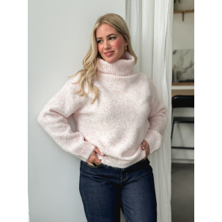 Pull col roulé Naya - Rose