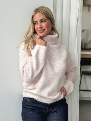 Pull col roulé Naya - Rose Pull col roulé Naya - Rose