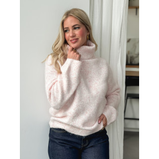 Pull col roulé Naya - Rose
