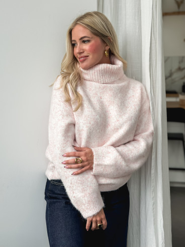 Pull col roulé Naya - Rose Pull col roulé Naya - Rose