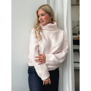 Pull col roulé Naya - Rose