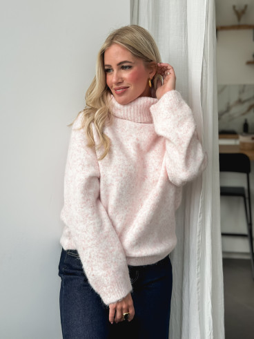 Pull col roulé Naya - Rose Pull col roulé Naya - Rose