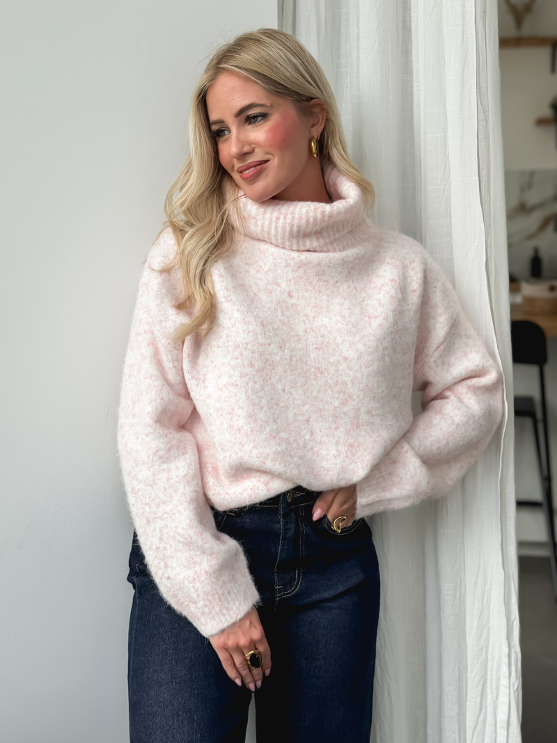 Pull col roulé Naya - Rose Pull col roulé Naya - Rose