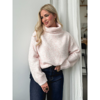 Pull col roulé Naya - Rose