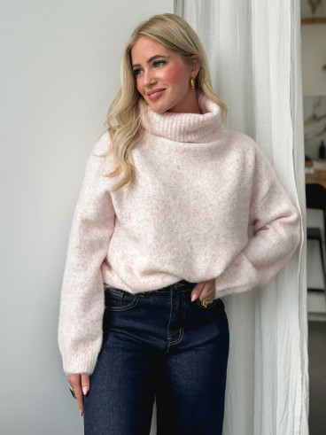 Pull col roulé Naya - Rose Pull col roulé Naya - Rose