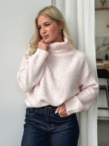 Pull col roulé Naya - Rose Pull col roulé Naya - Rose