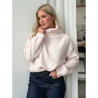 Pull col roulé Naya - Rose