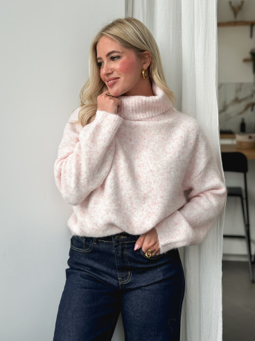 Pull col roulé Naya - Rose Pull col roulé Naya - Rose