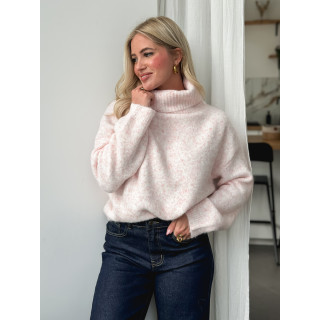 Pull col roulé Naya - Rose