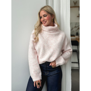 Pull col roulé Naya - Rose