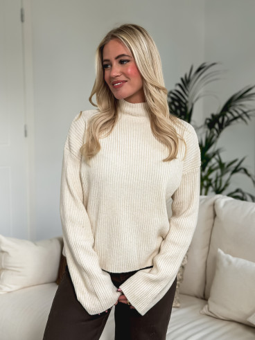 Pull côtelé Orio - Crème