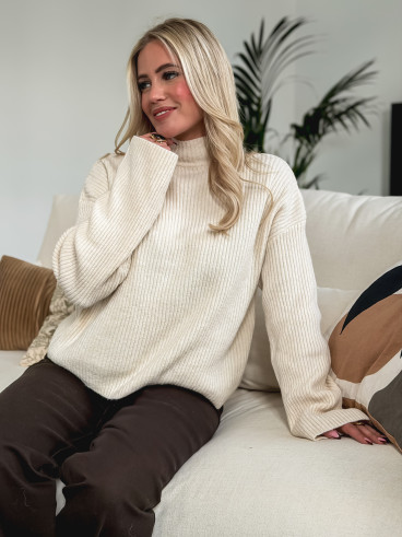 Pull côtelé Orio - Crème Pull côtelé Orio - Crème