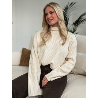 Pull côtelé Orio - Crème