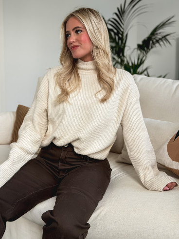 Pull côtelé Orio - Crème Pull côtelé Orio - Crème