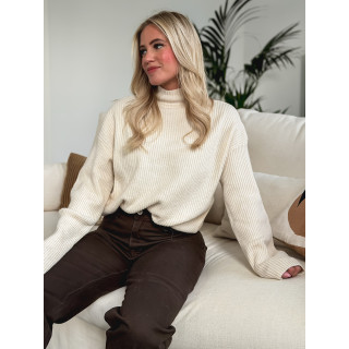 Pull côtelé Orio - Crème