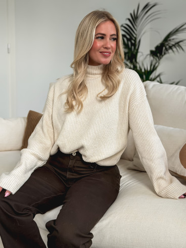 Pull côtelé Orio - Crème Pull côtelé Orio - Crème