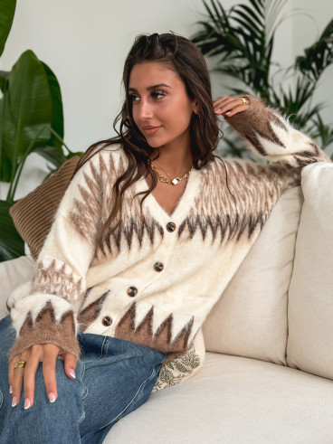 Gilet à motifs Lyandra - Beige Gilet à motifs Lyandra - Beige