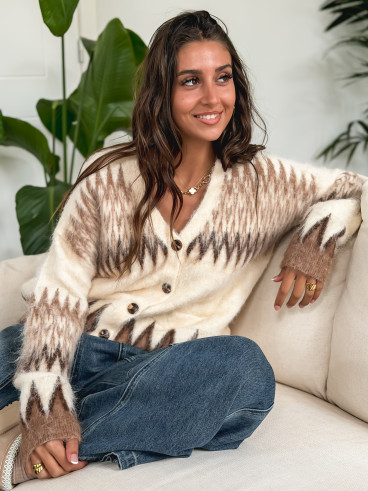 Gilet à motifs Lyandra - Beige Gilet à motifs Lyandra - Beige