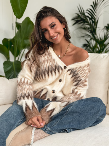 Gilet à motifs Lyandra - Beige Gilet à motifs Lyandra - Beige