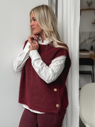 Pull sans manches Amalya - Bordeaux Pull sans manches Amalya - Bordeaux