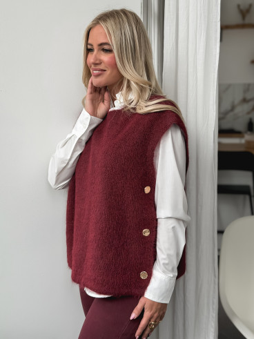 Pull sans manches Amalya - Bordeaux
