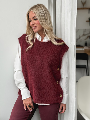 Pull sans manches Amalya - Bordeaux Pull sans manches Amalya - Bordeaux