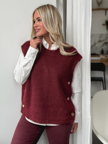 Pull sans manches Amalya - Bordeaux Pull sans manches Amalya - Bordeaux