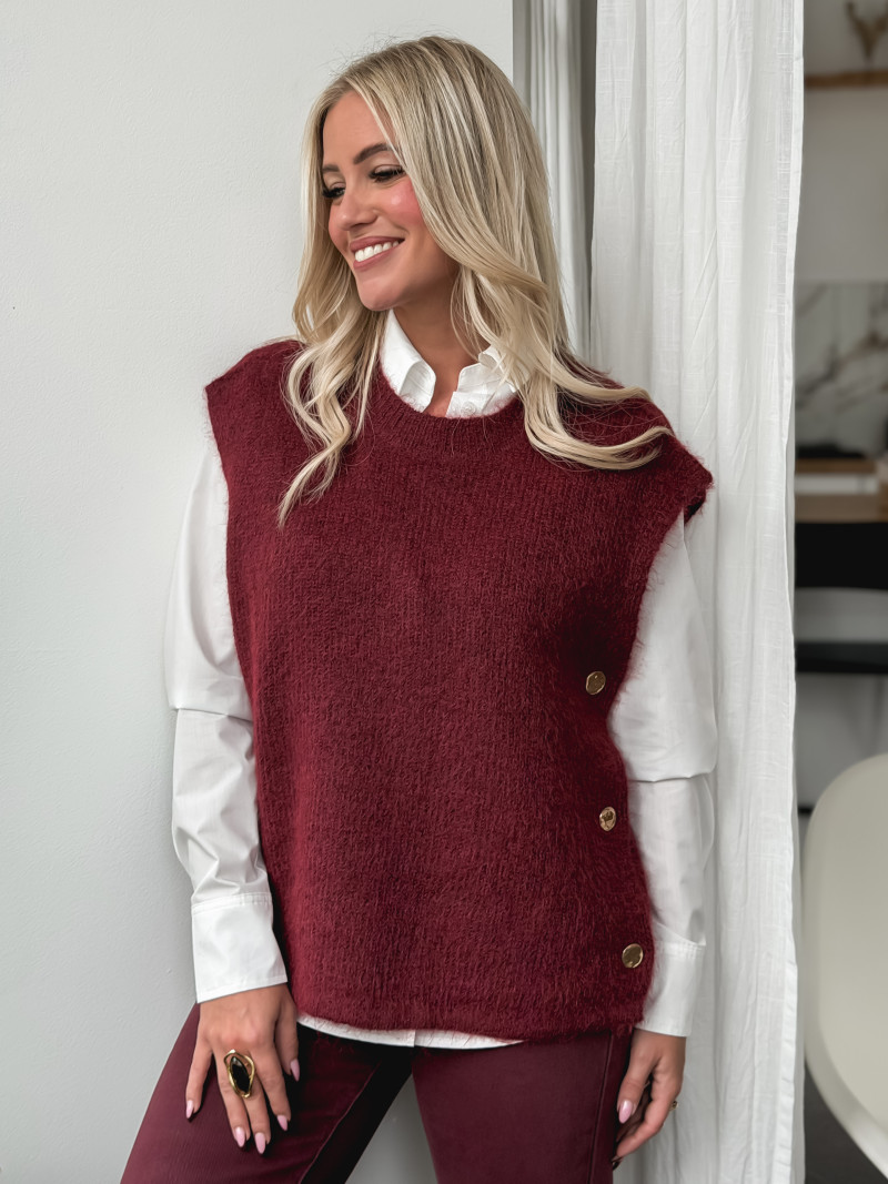 Pull sans manches Amalya - Bordeaux Pull sans manches Amalya - Bordeaux