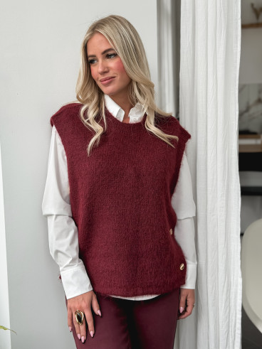 Pull sans manches Amalya - Bordeaux Pull sans manches Amalya - Bordeaux
