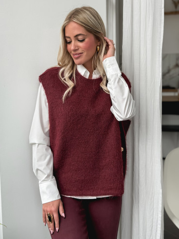 Pull sans manches Amalya - Bordeaux Pull sans manches Amalya - Bordeaux