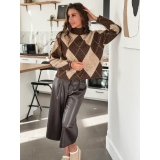 Pull à carreaux Minela - Chocolat