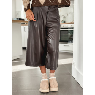 Pantacourt en simili Sapporo - Chocolat