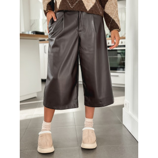 Pantacourt en simili Sapporo - Chocolat