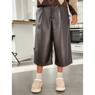 Pantacourt en simili Sapporo - Chocolat