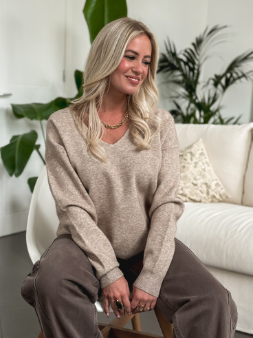 Pull Ondelina - Taupe Pull Ondelina - Taupe