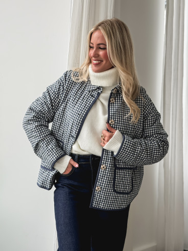 Veste à carreaux Zyliah - Bleu