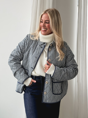 Veste à carreaux Zyliah - Bleu Veste à carreaux Zyliah - Bleu